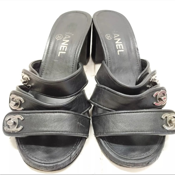 Chanel Leather Sandal Mules - Picture 2 of 8